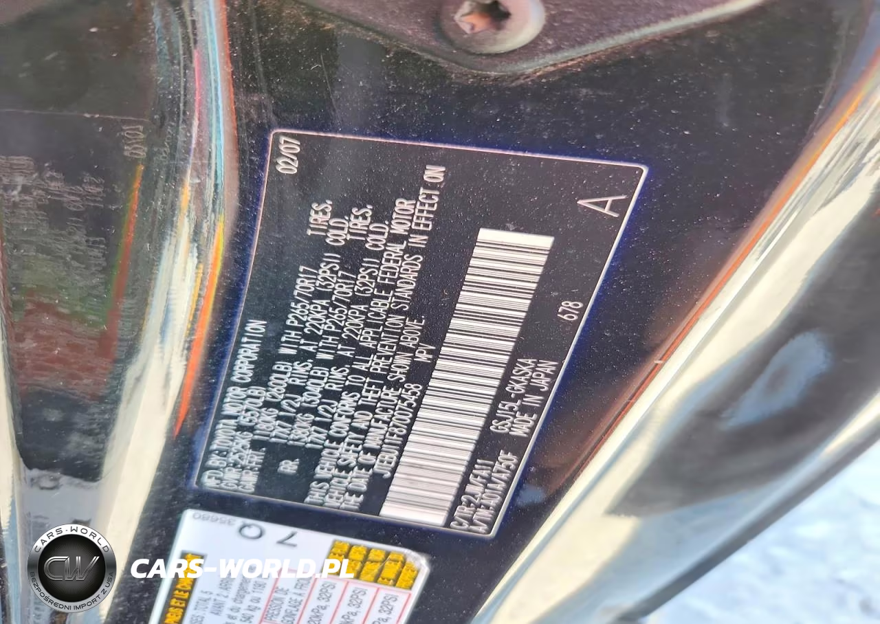 2007 Toyota Fj Cruiser Base VIN:JTEBU11F870075458 - 13