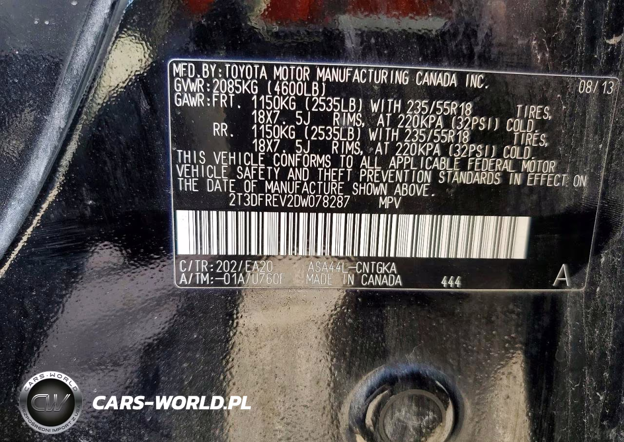2013 Toyota Rav4 Limited VIN:2T3DFREV2DW078287 - 13