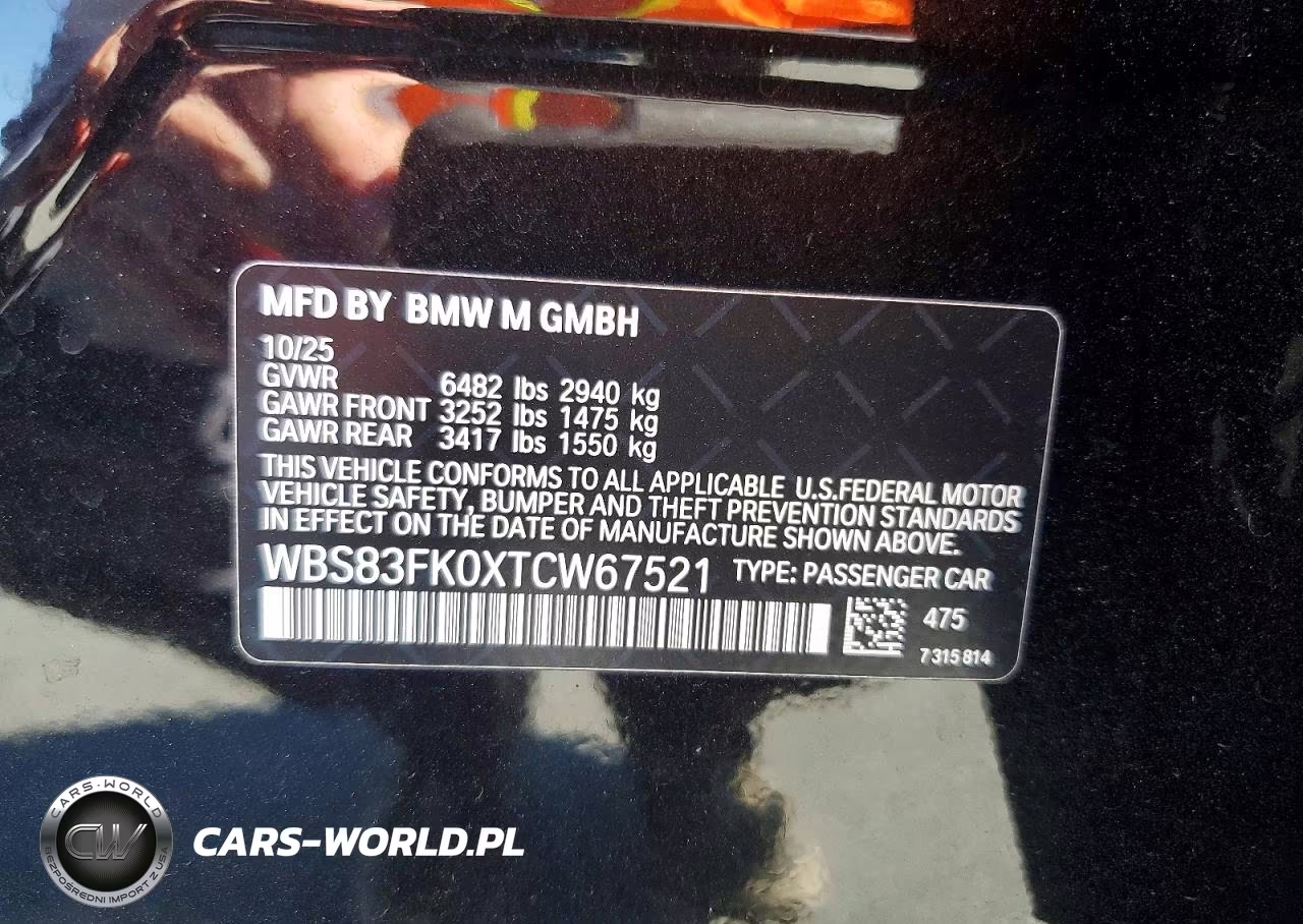 2026 BMW M5 VIN:WBS83FK0XTCW67521 - 13