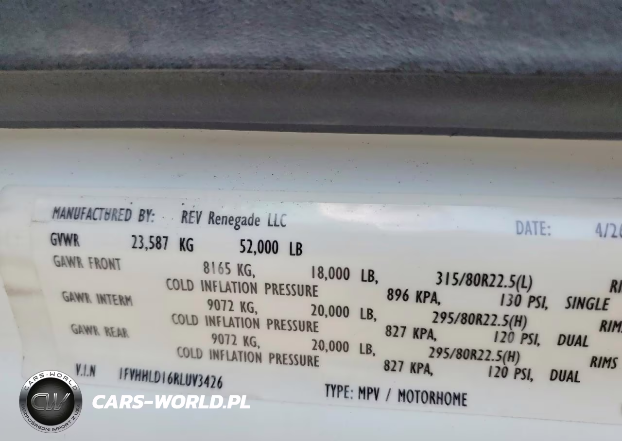 2024 Freightliner Cascadia Rv VIN:1FVHHLD16RLUV3426 - 10