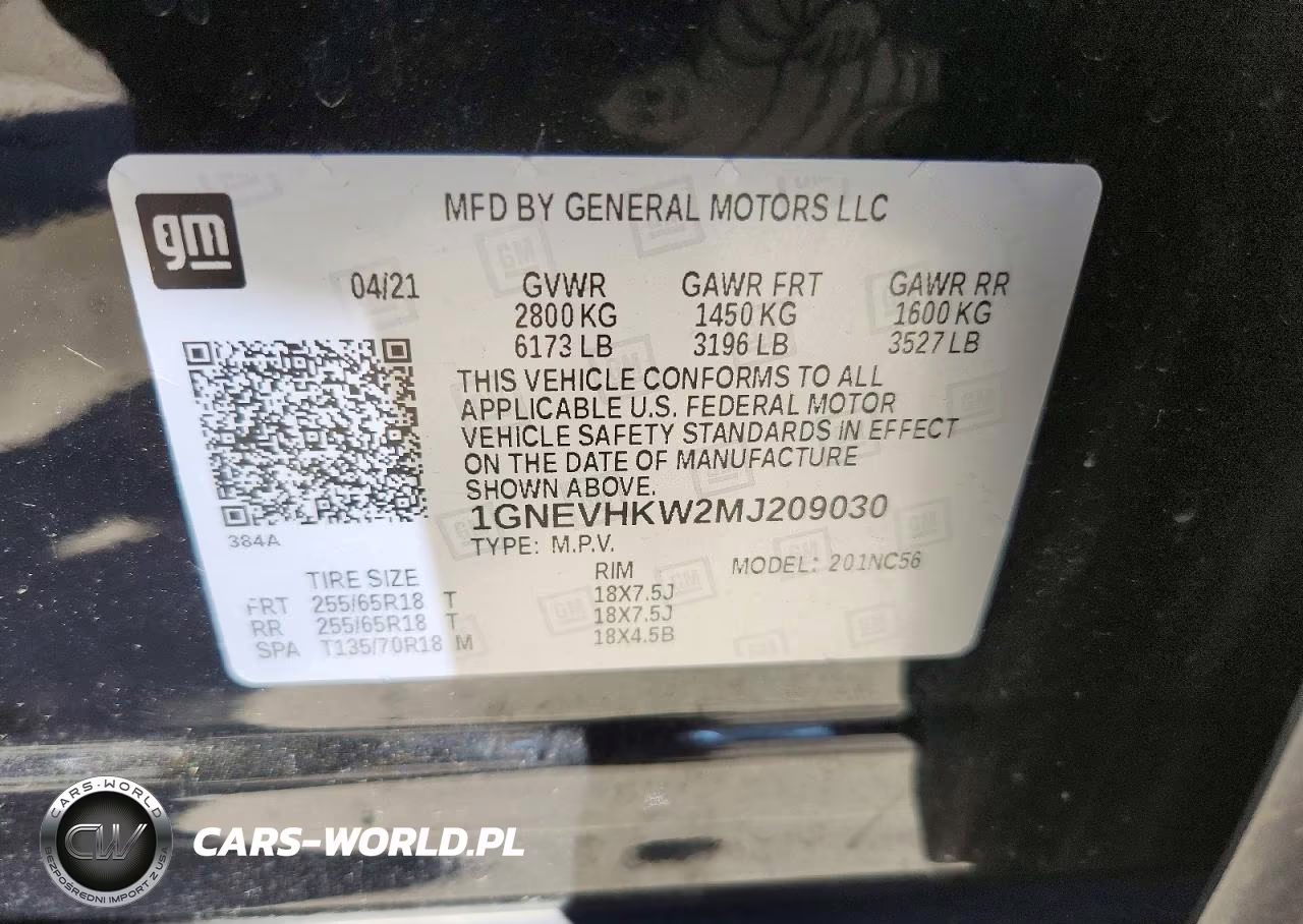 2021 Chevrolet Traverse Lt VIN:1GNEVHKW2MJ209030 - 13