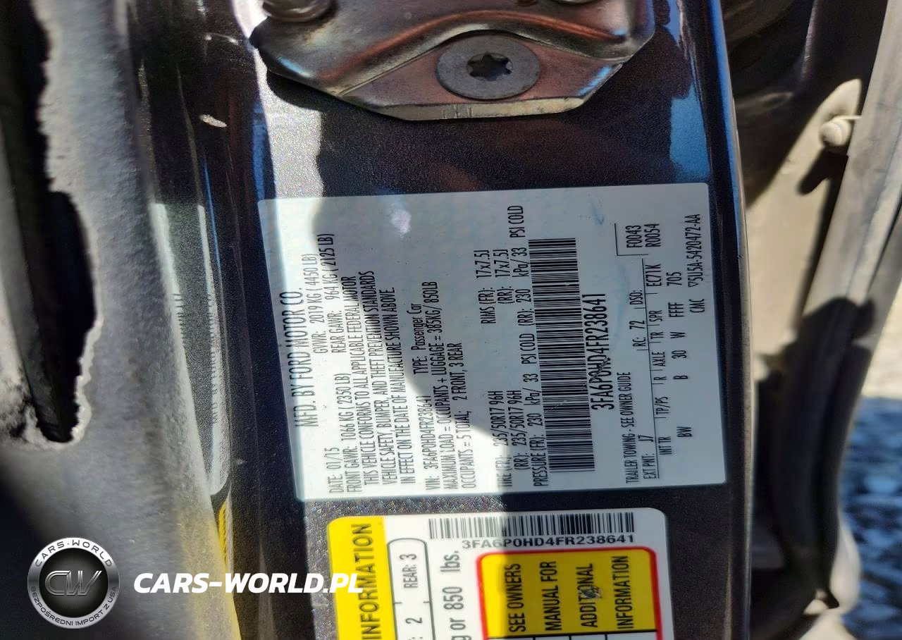 2015 Ford Fusion Se VIN:3FA6P0HD4FR238641 - 12