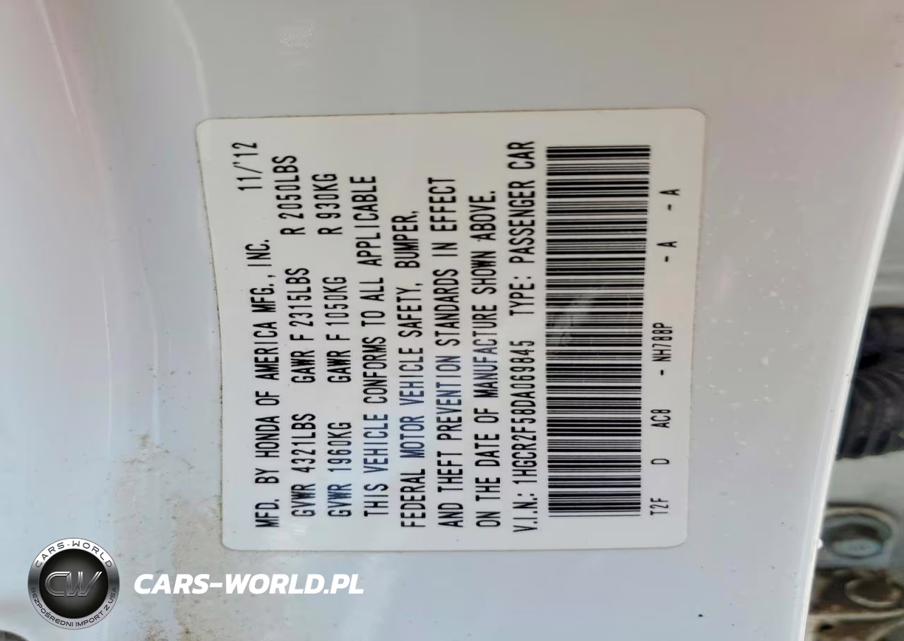 2013 Honda Accord Sport VIN:1HGCR2F58DA069845 - 11
