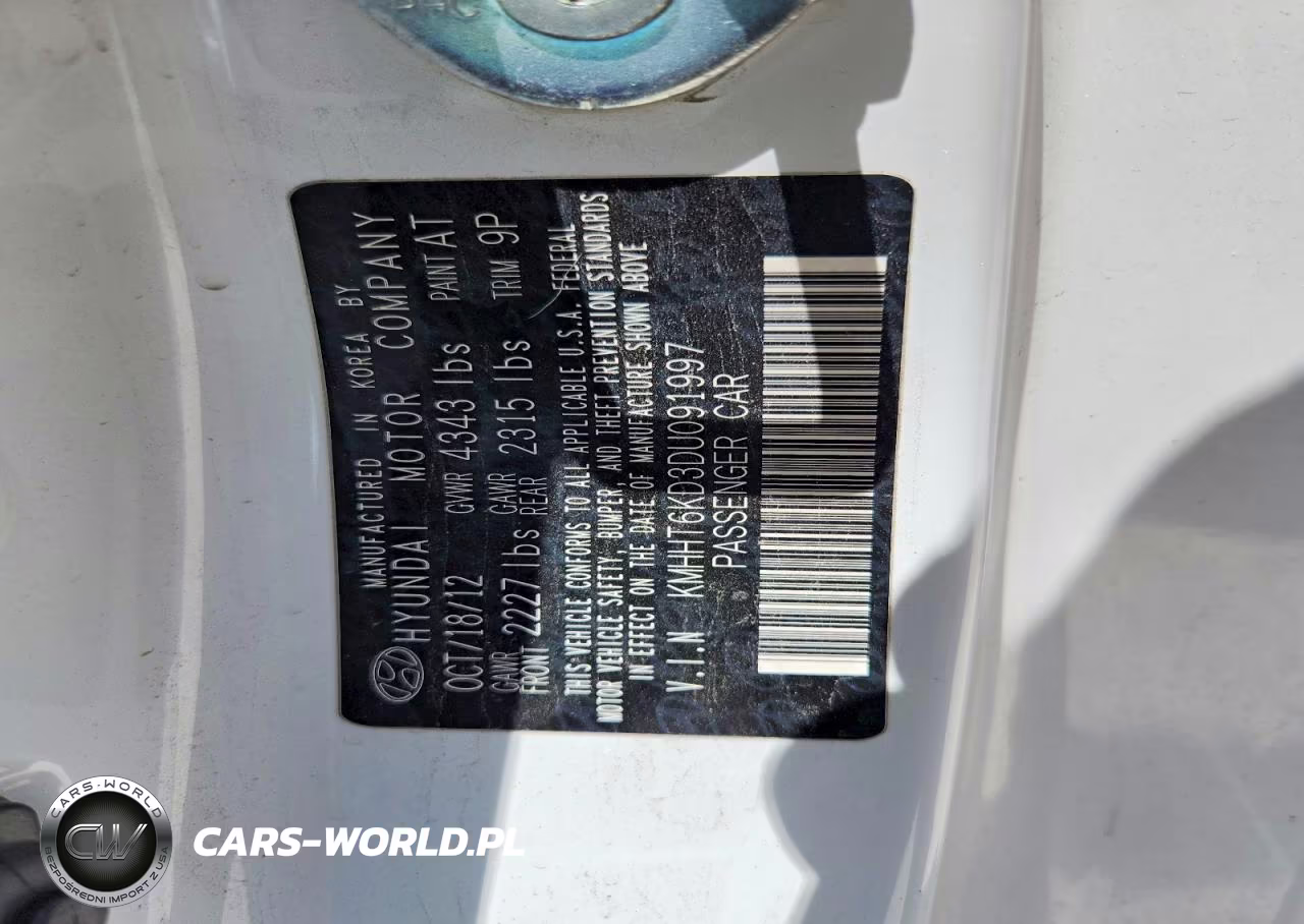 2013 Hyundai Genesis Coupe 2.0T VIN:KMHHT6KD3DU091997 - 12
