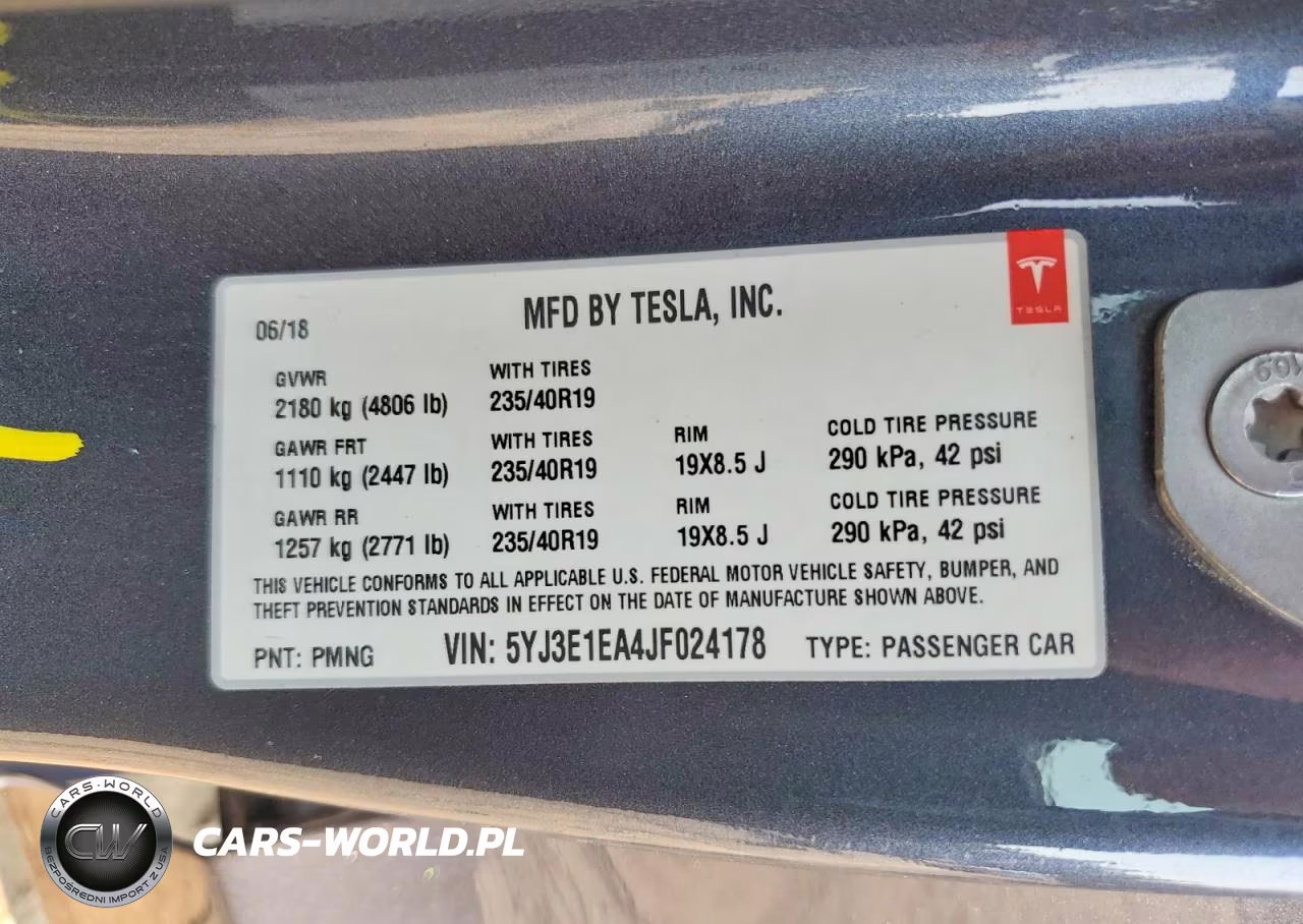 2018 Tesla Model 3 VIN:5YJ3E1EA4JF024178 - 12