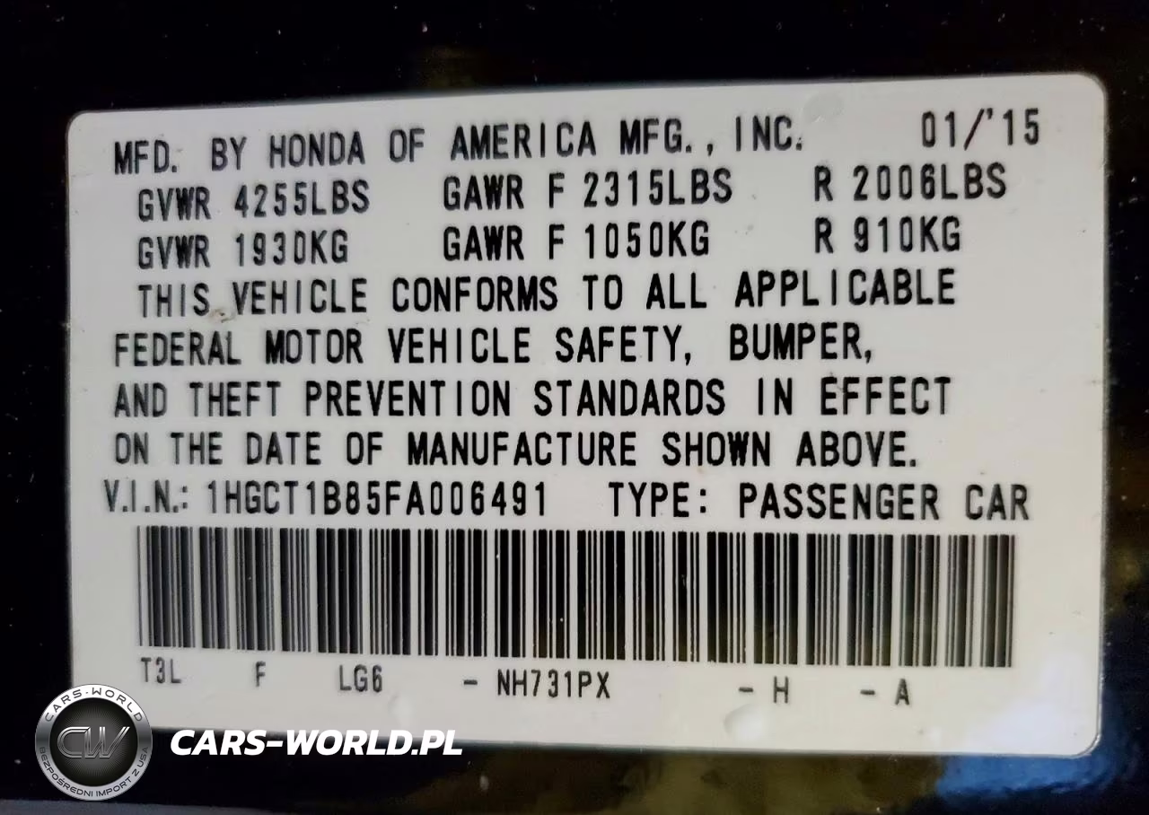 2015 Honda Accord Exl VIN:1HGCT1B85FA006491 - 13