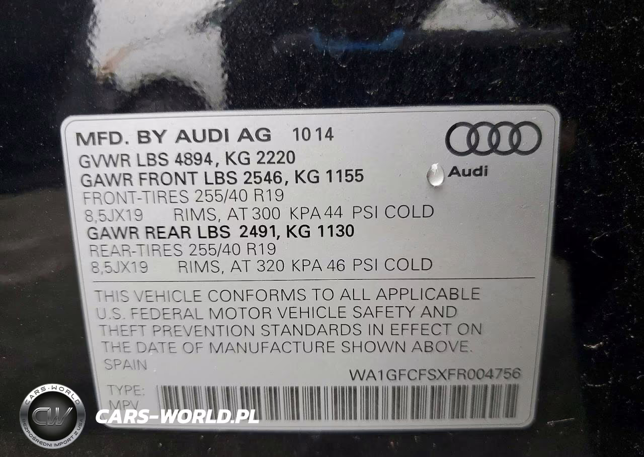 2015 Audi Q3 VIN:WA1GFCFSXFR004756 - 14