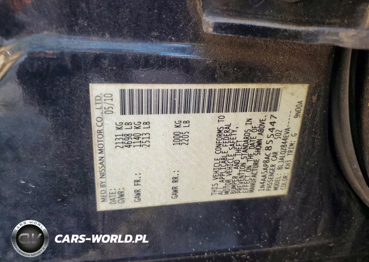 NISSAN MAXIMA VIN:1N4AA5AP8AC855447 - 12