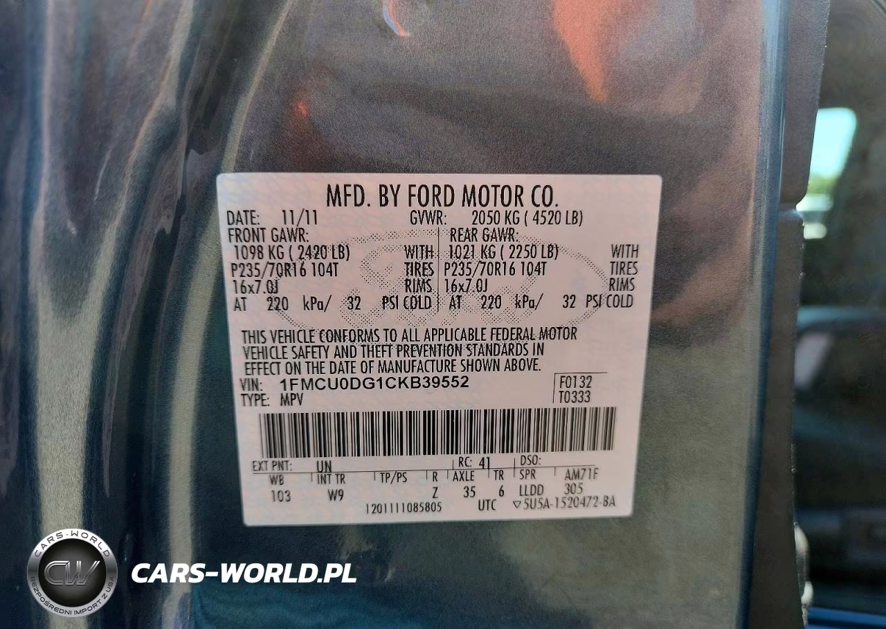 2012 Ford Escape Xlt VIN:1FMCU0DG1CKB39552 - 13