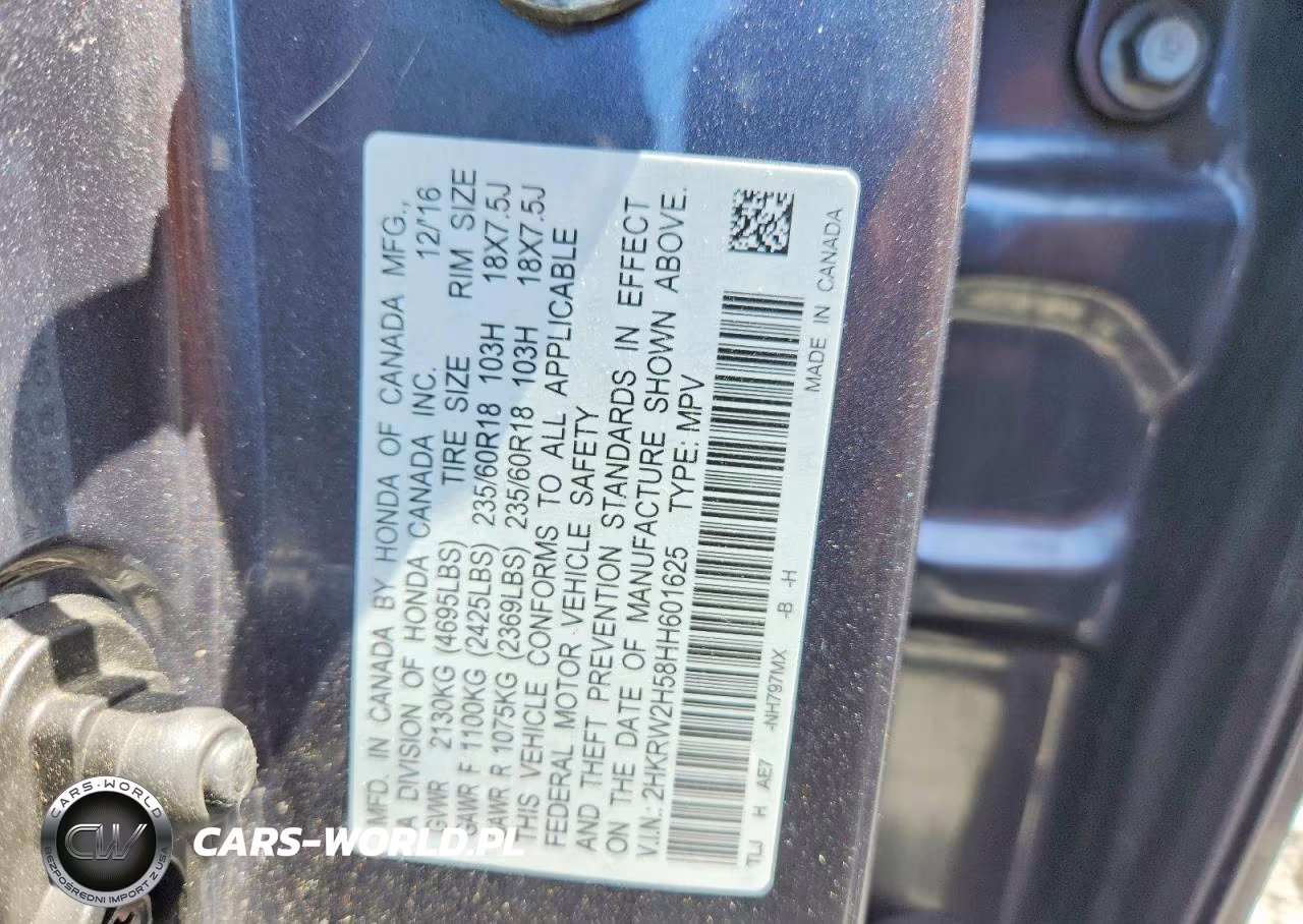 2017 Honda Cr-V Ex VIN:2HKRW2H58HH601625 - 13
