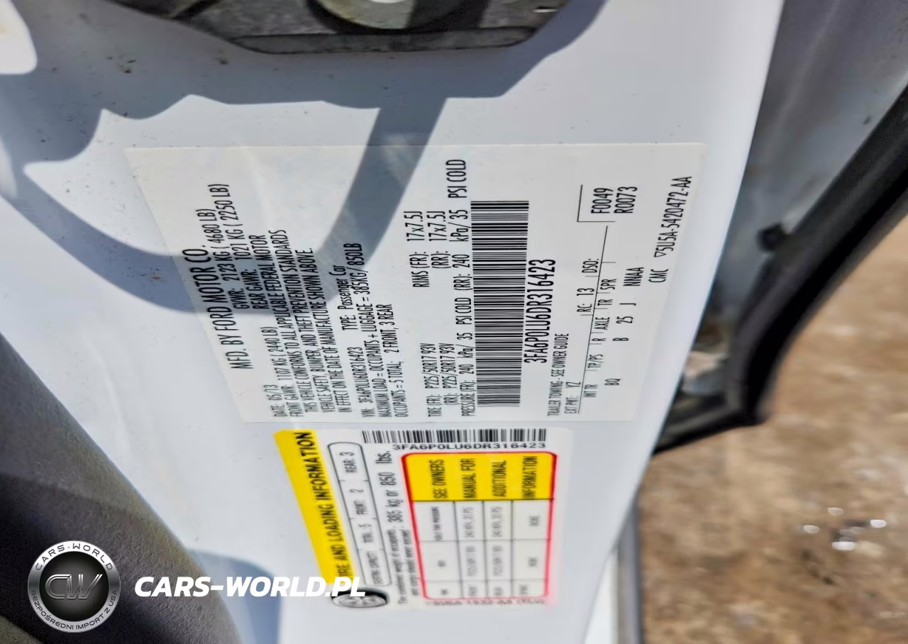 2013 Ford Fusion Se Hybrid VIN:3FA6P0LU6DR316423 - 12