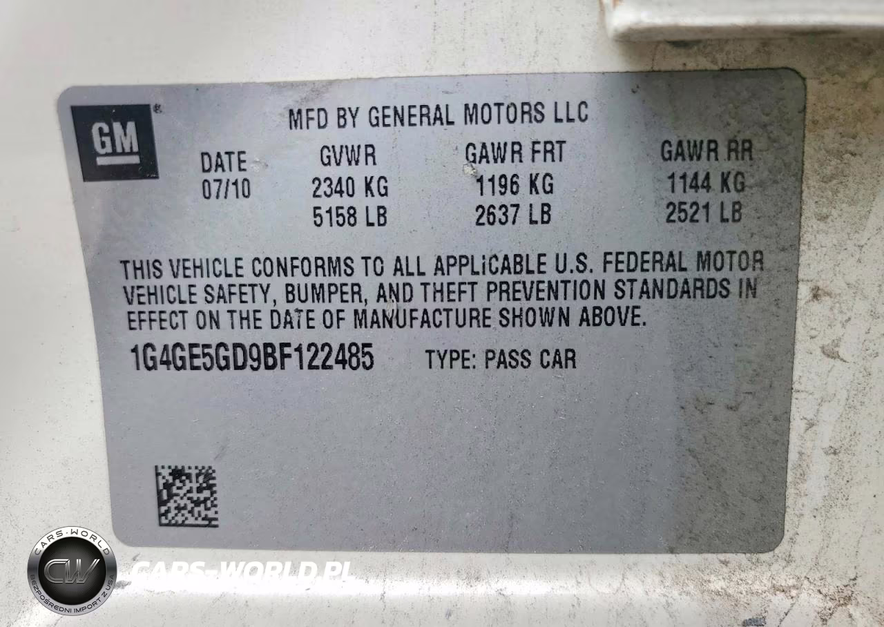 2011 Buick Lacrosse Cxs VIN:1G4GE5GD9BF122485 - 12