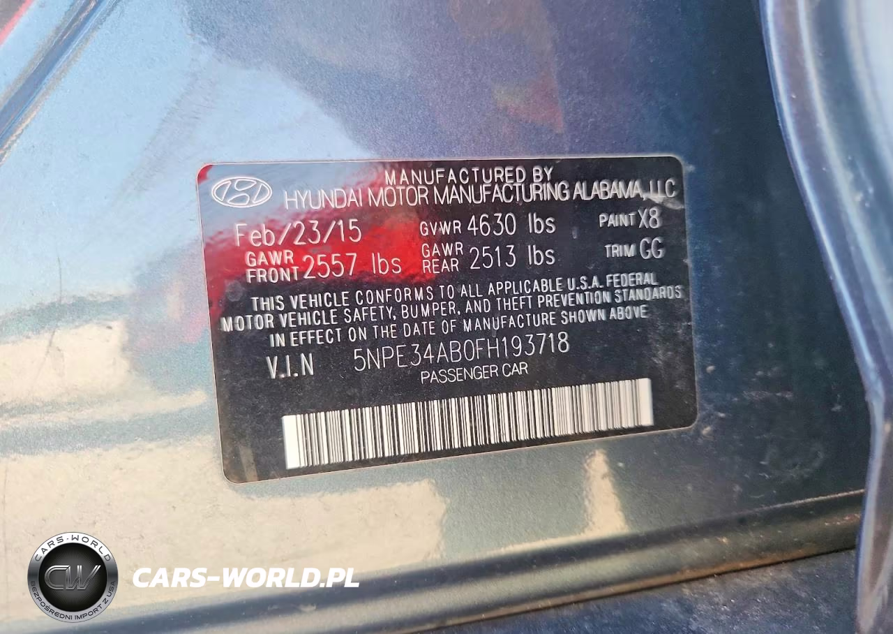 2015 Hyundai Sonata Limited 2.0T VIN:5NPE34AB0FH193718 - 12