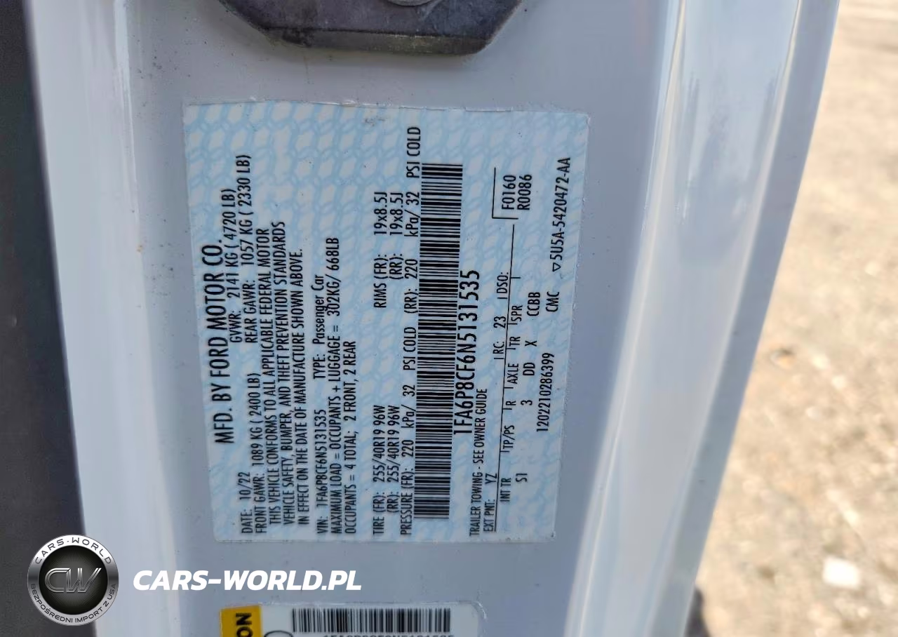 2022 Ford Mustang Gt VIN:1FA6P8CF6N5131535 - 13