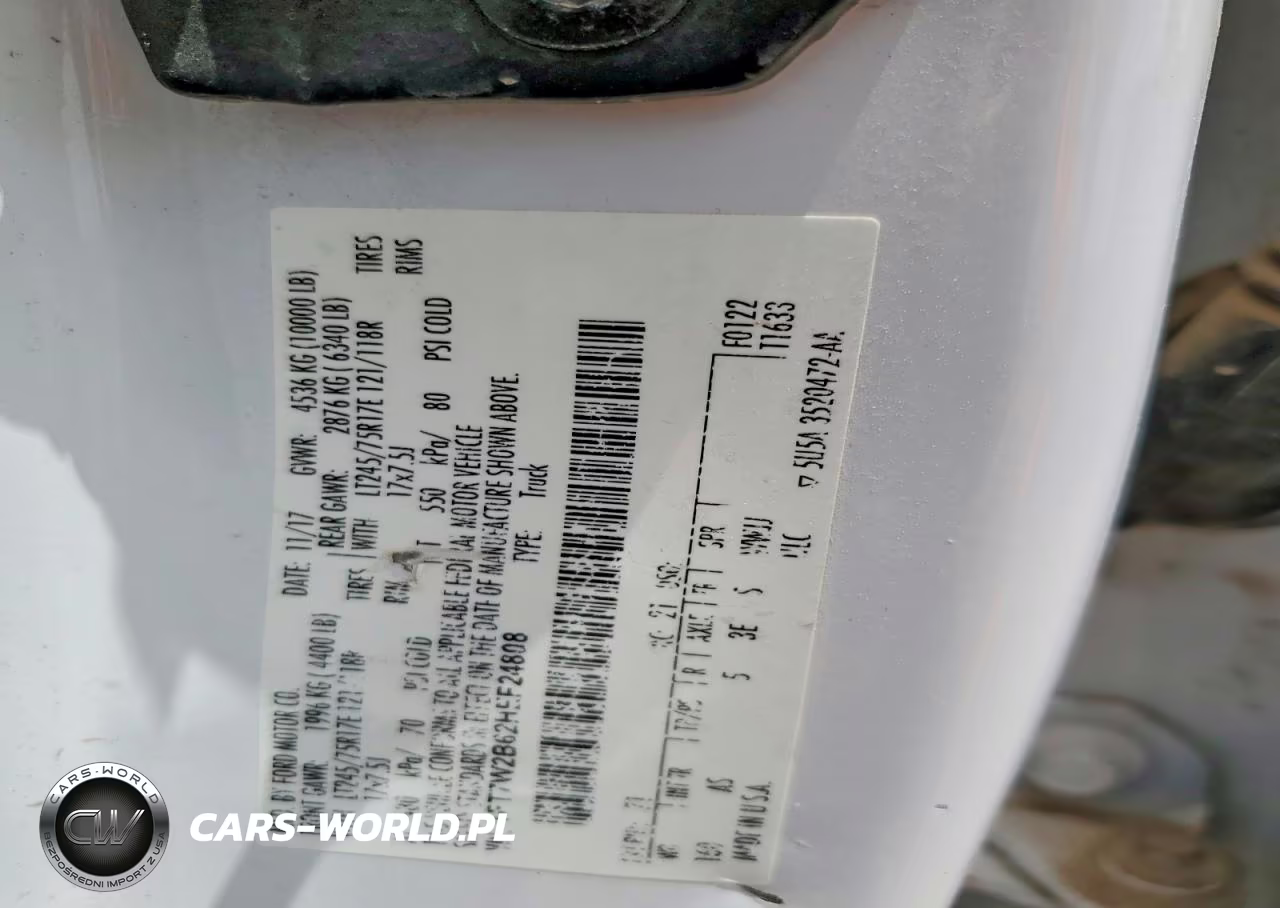2017 Ford F250 Super Duty VIN:1FT7W2B62HEF24808 - 12
