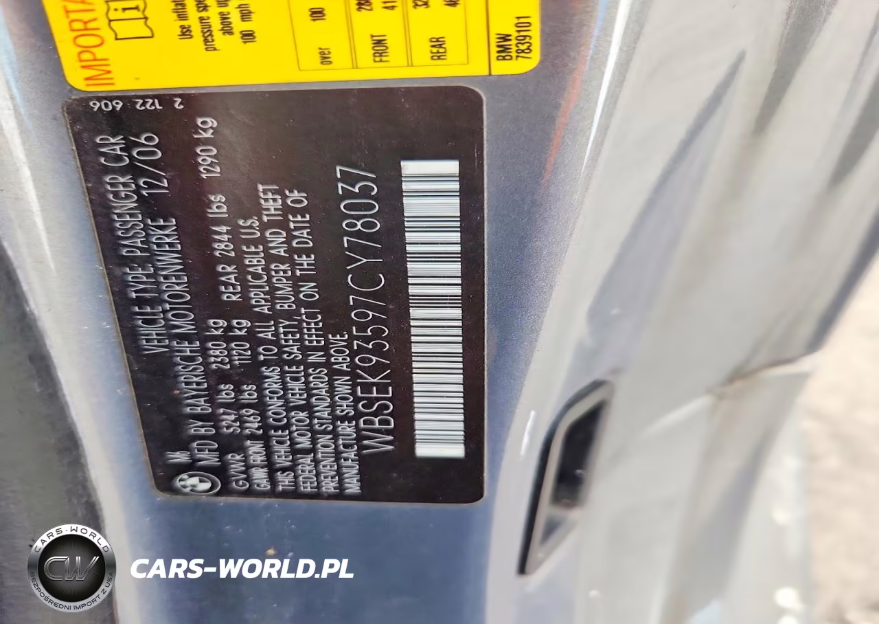 2007 BMW M6 VIN:WBSEK93597CY78037 - 12