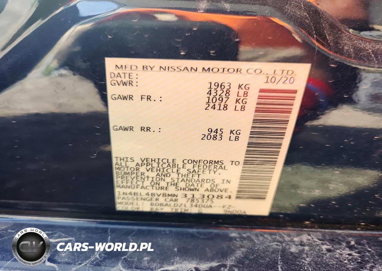 2021 Nissan Altima S VIN:1N4BL4BV8MN313084 - 13