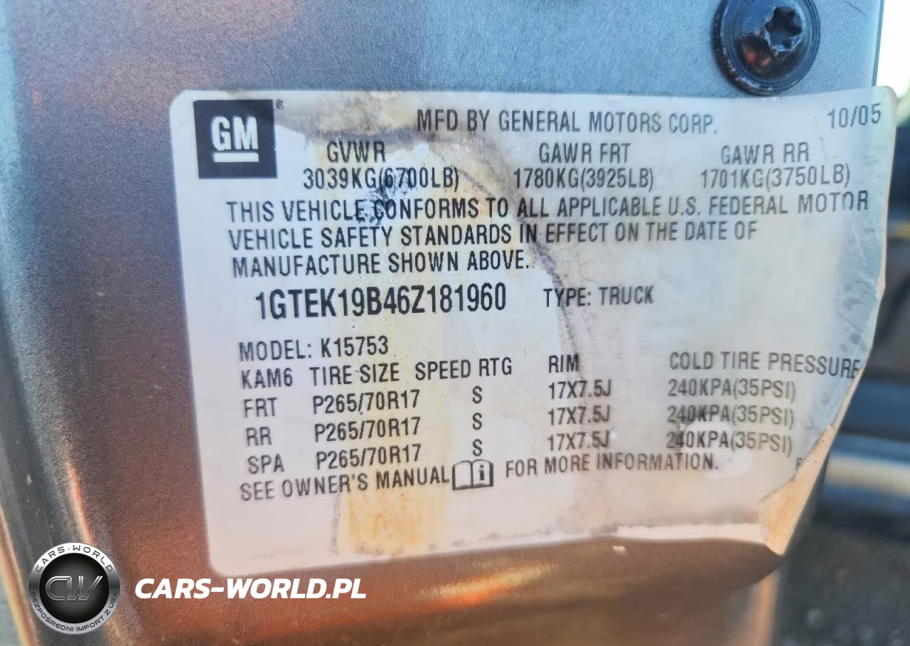2006 GMC New Sierra K1500 VIN:1GTEK19B46Z181960 - 12