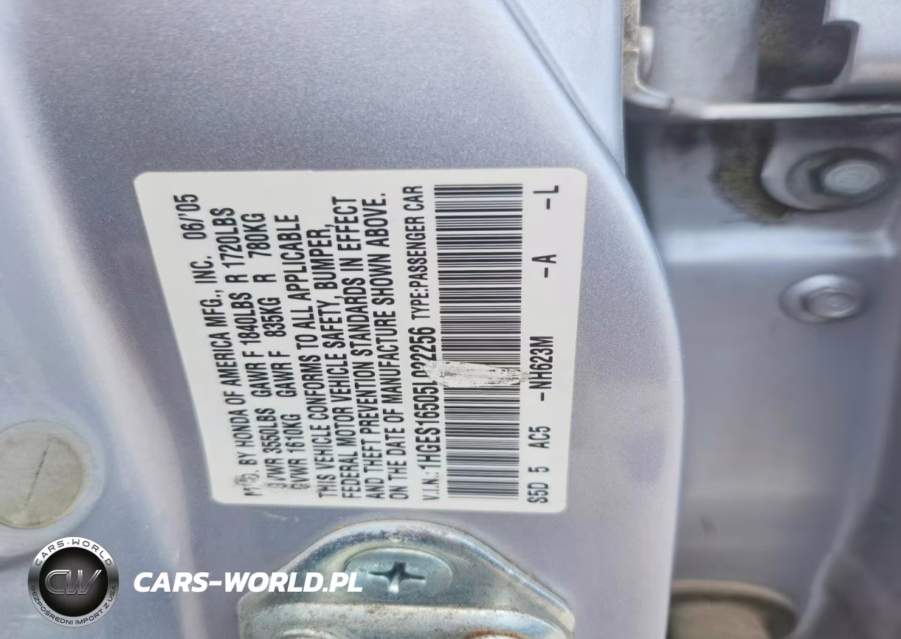 2005 Honda Civic Lx VIN:1HGES16505L022256 - 12