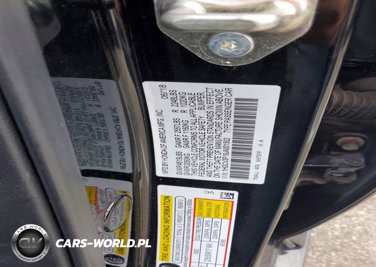 2018 Honda Accord Hybrid VIN:1HGCV3F19JA001502 - 12