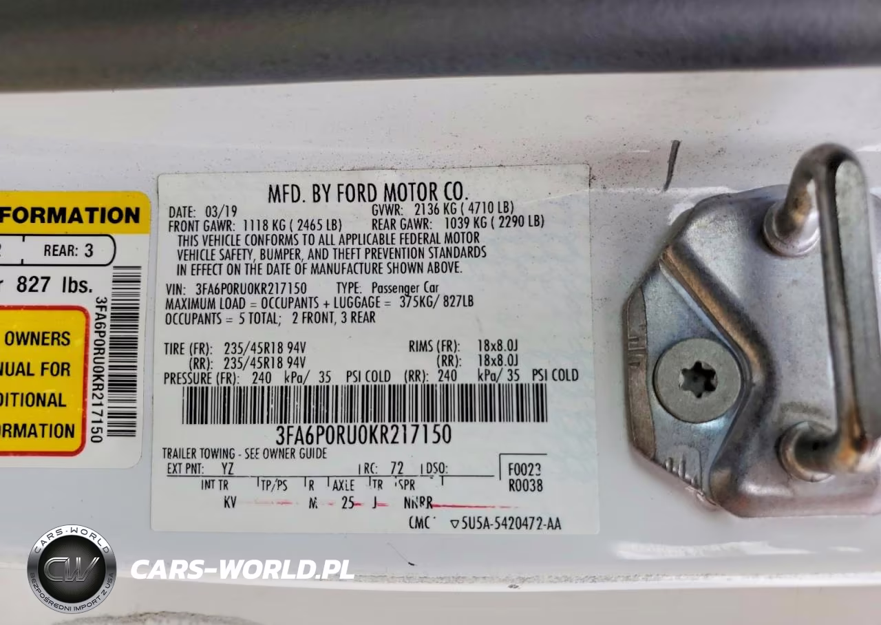 2019 Ford Fusion Titanium VIN:3FA6P0RU0KR217150 - 12