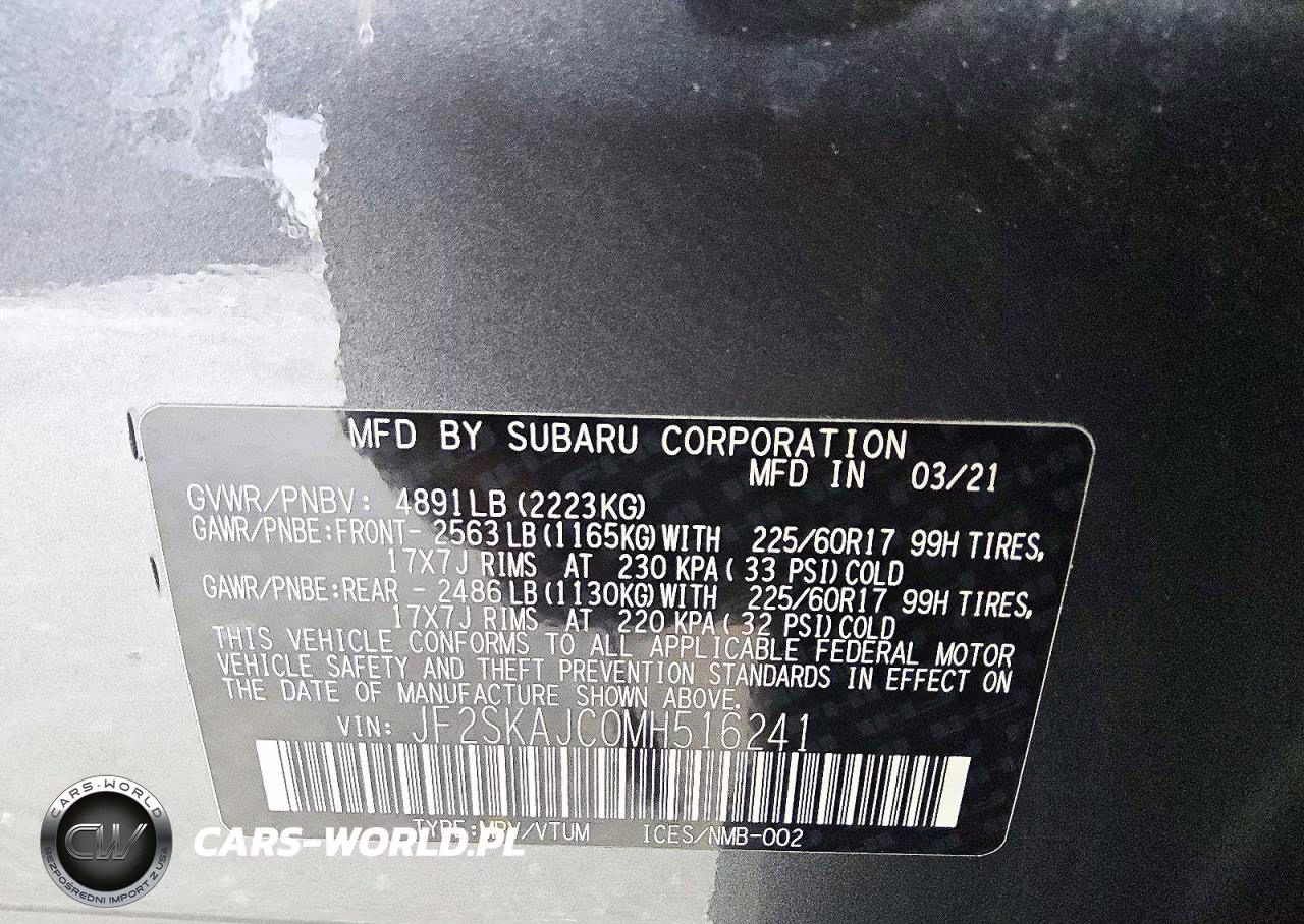 2021 Subaru Forester Premium VIN:JF2SKAJC0MH516241 - 13