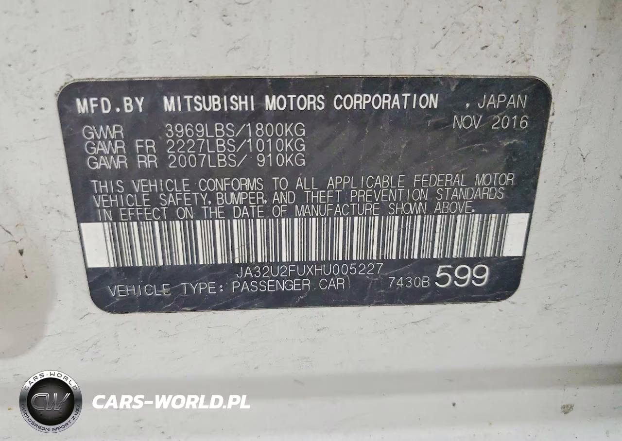 2017 Mitsubishi Lancer Es VIN:JA32U2FUXHU005227 - 12