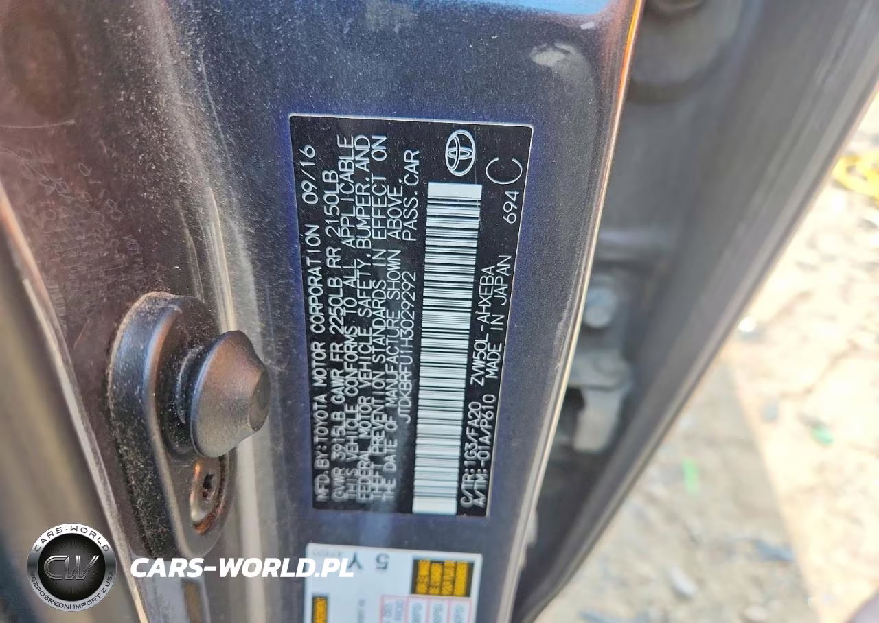 2017 Toyota Prius Two VIN:JTDKBRFU1H3029292 - 12