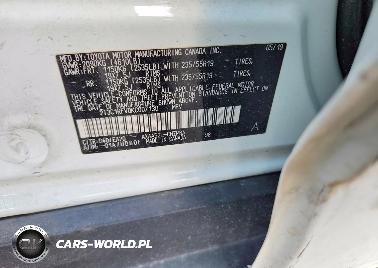 2019 Toyota Rav4 Xle Premium VIN:2T3C1RFV0KC007130 - 13