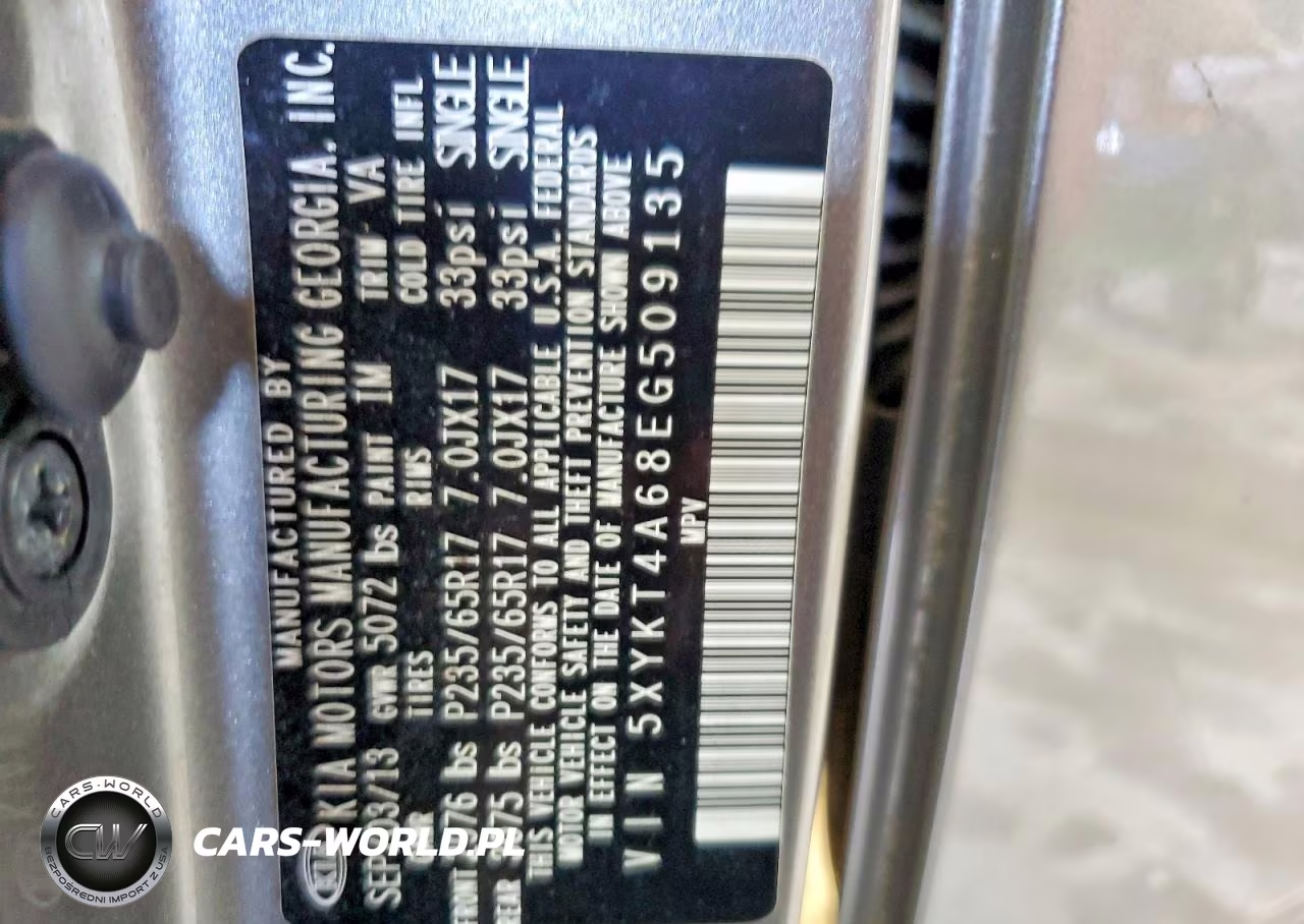 2014 Kia Sorento Lx VIN:5XYKT4A68EG509135 - 13