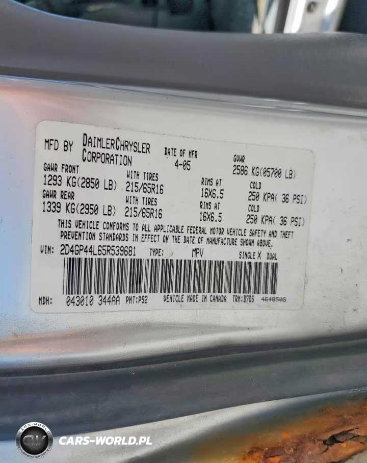 2005 Dodge Grand Caravan Sxt VIN:2D4GP44L65R539681 - 13
