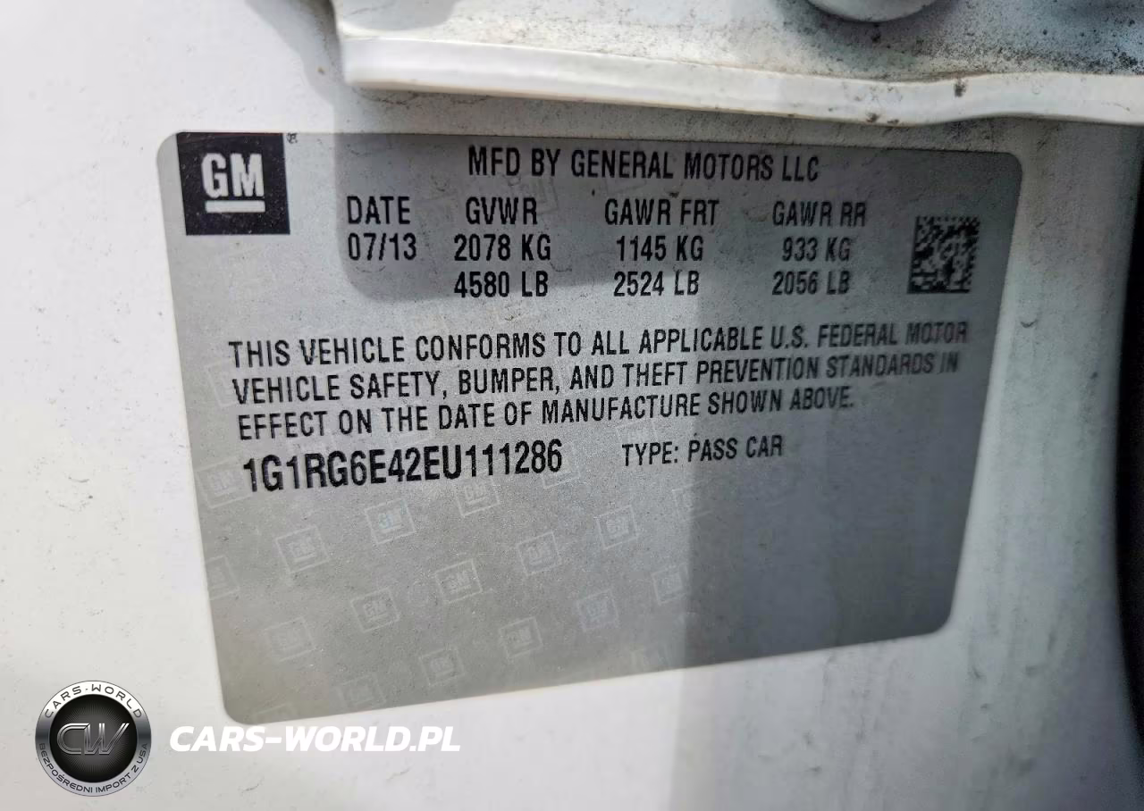 2014 Chevrolet Volt VIN:1G1RG6E42EU111286 - 12