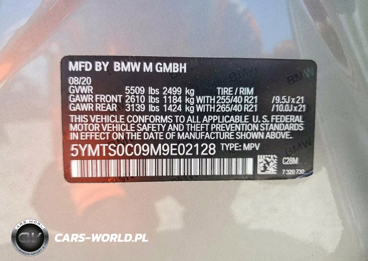 2021 BMW X3 M Competition-M VIN:5YMTS0C09M9E02128 - 12