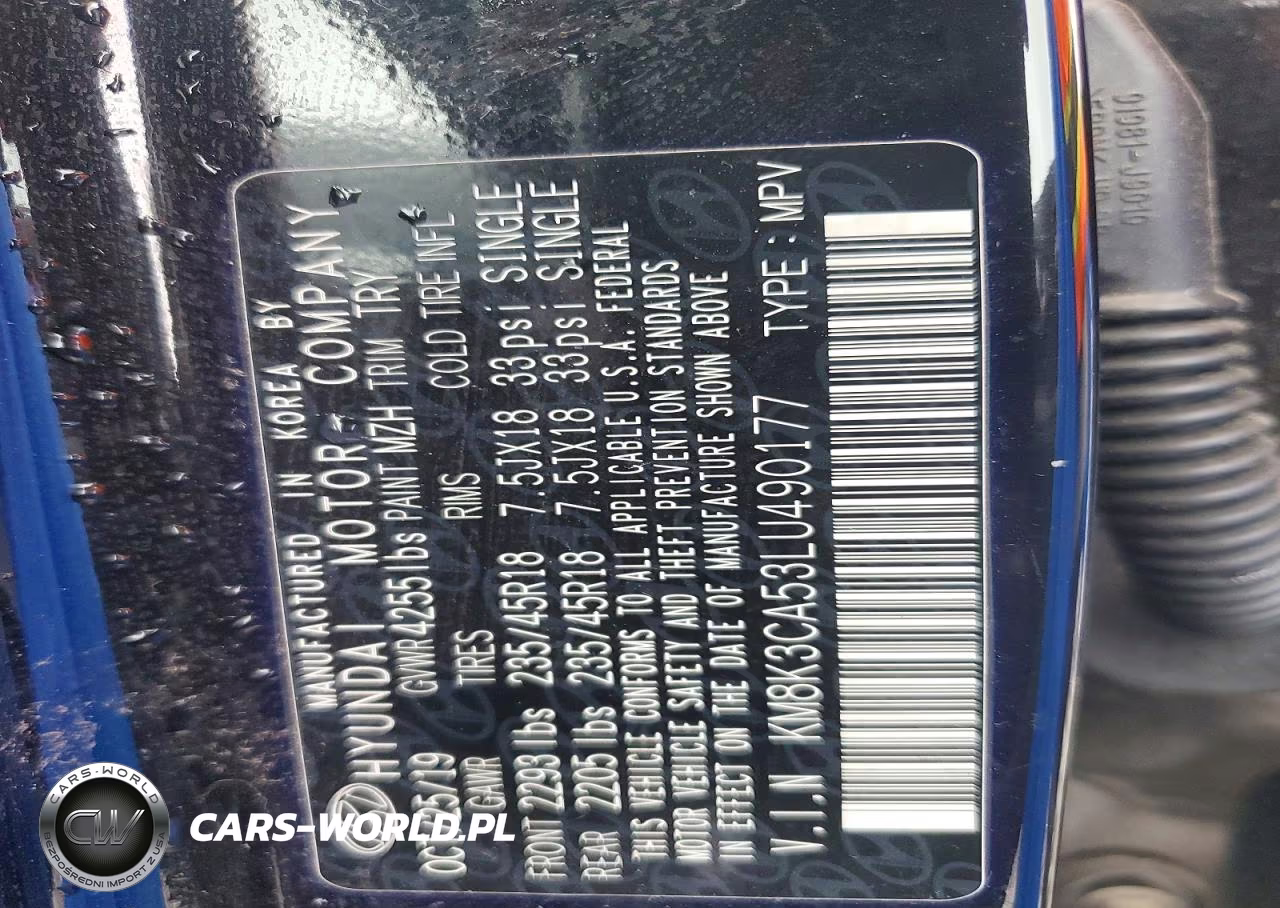 2020 Hyundai Kona Limited VIN:KM8K3CA53LU490177 - 13