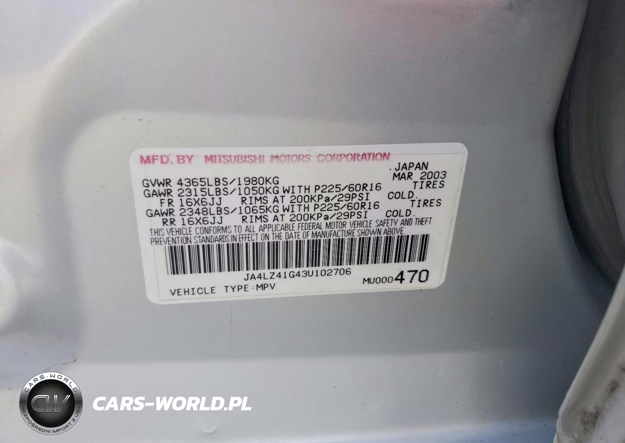 2003 Mitsubishi Outlander Xls VIN:JA4LZ41G43U102706 - 13