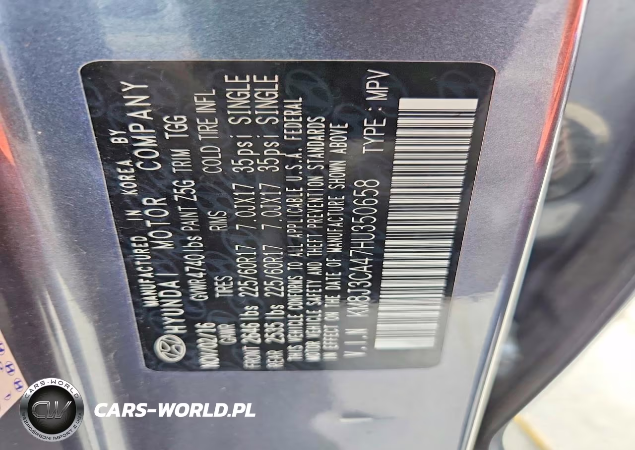 2017 Hyundai Tucson Se VIN:KM8J3CA47HU350658 - 13