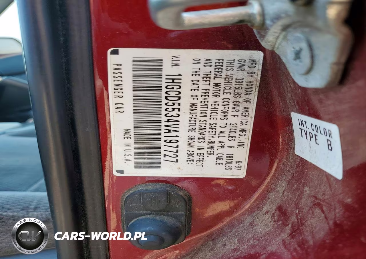1997 Honda Accord Lx VIN:1HGCD5534VA197727 - 12