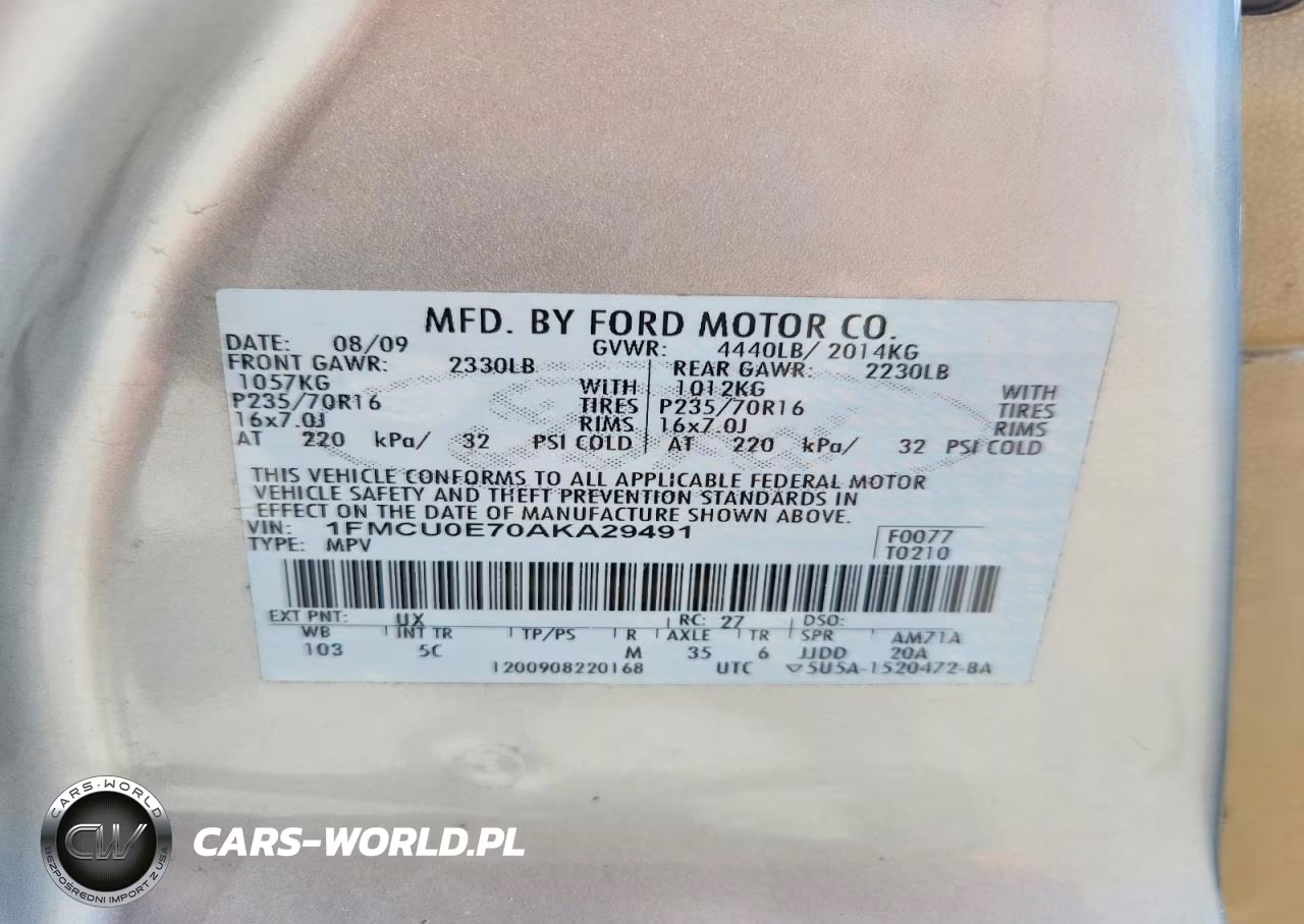 2010 Ford Escape Limited VIN:1FMCU0E70AKA29491 - 13