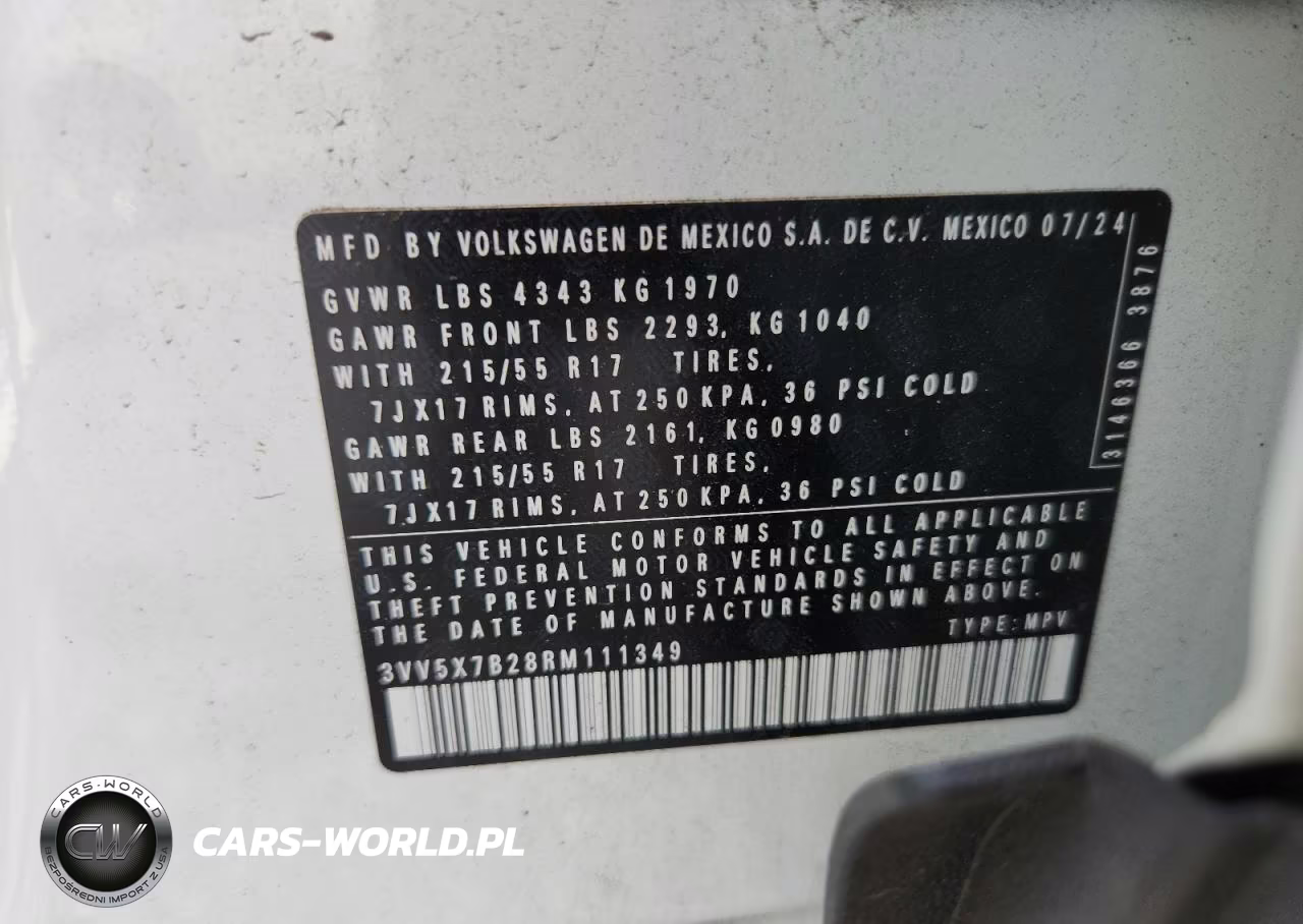2024 Volkswagen Taos S VIN:3VV5X7B28RM111349 - 12