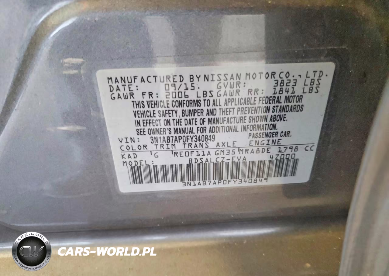 2015 Nissan Sentra S VIN:3N1AB7AP0FY340849 - 12