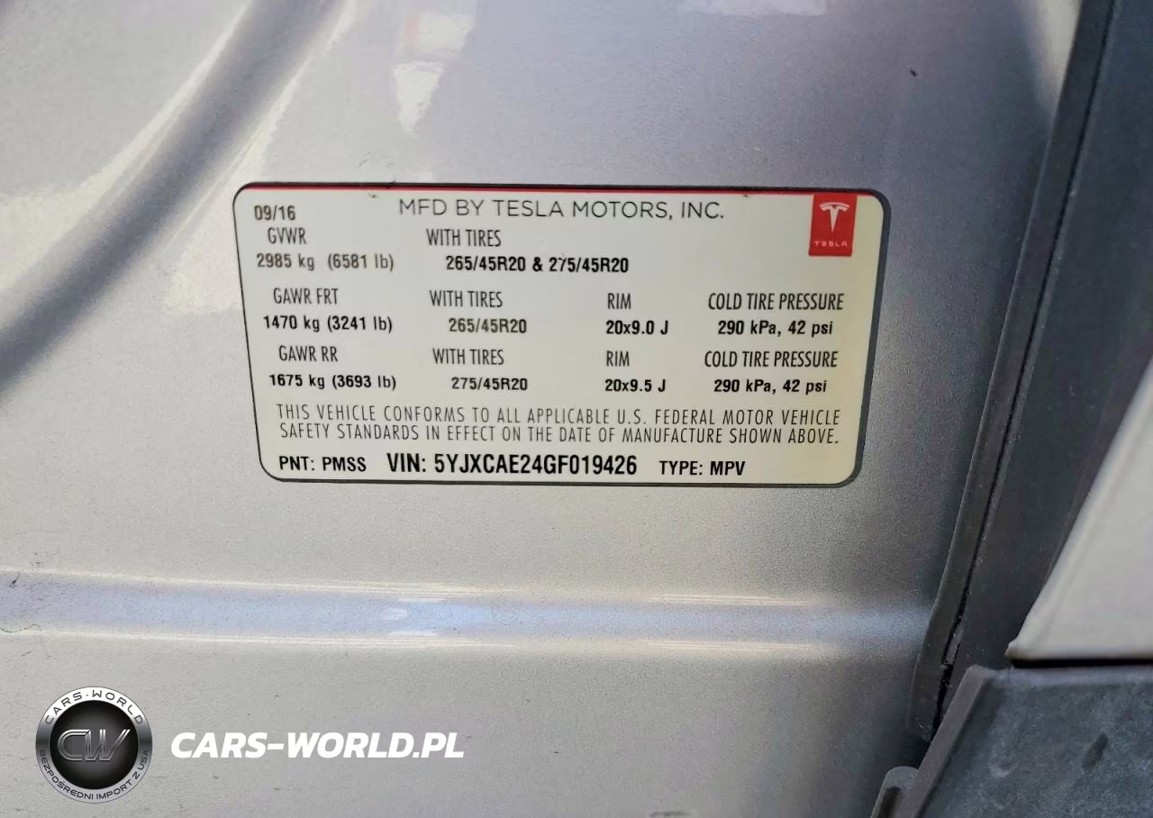 2016 Tesla Model X VIN:5YJXCAE24GF019426 - 14