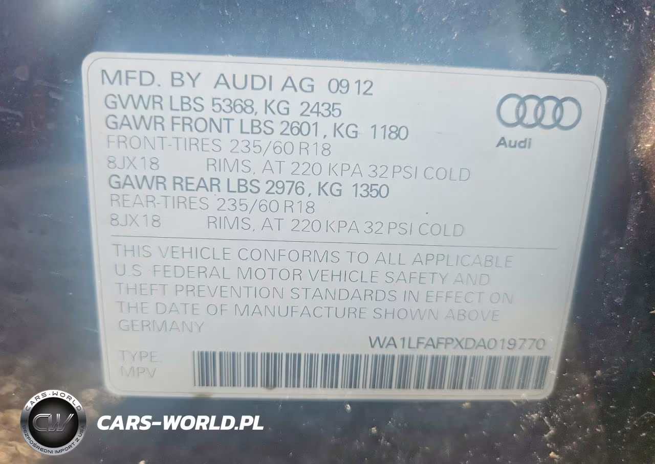 2013 Audi Q5 Premium Plus VIN:WA1LFAFPXDA019770 - 12