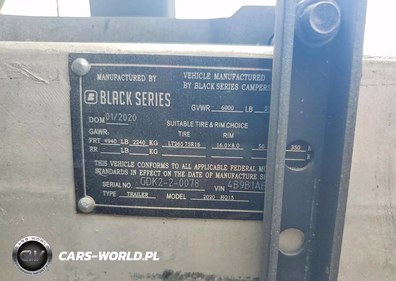 2020 Blackseries Campers Inc. Blackseries Campers Inc. VIN:4B9B1AB11LA165707 - 10