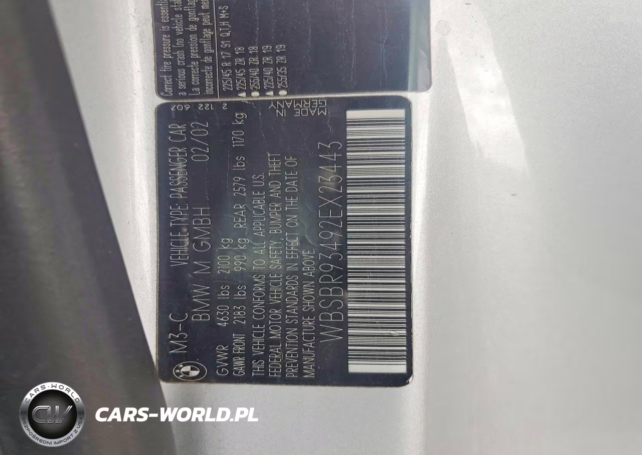 2002 BMW M3 VIN:WBSBR93492EX23443 - 12