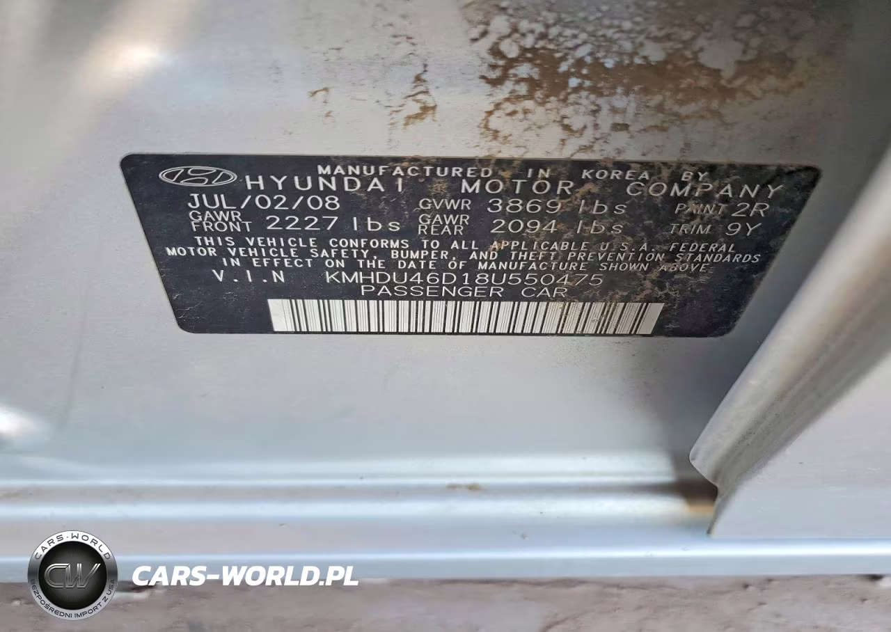 2008 Hyundai Elantra Gls VIN:KMHDU46D18U550475 - 13