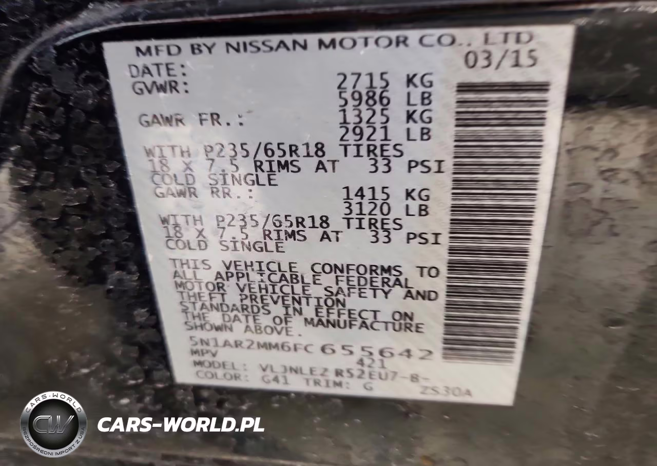 2015 Nissan Pathfinder Sv VIN:5N1AR2MM6FC655642 - 13