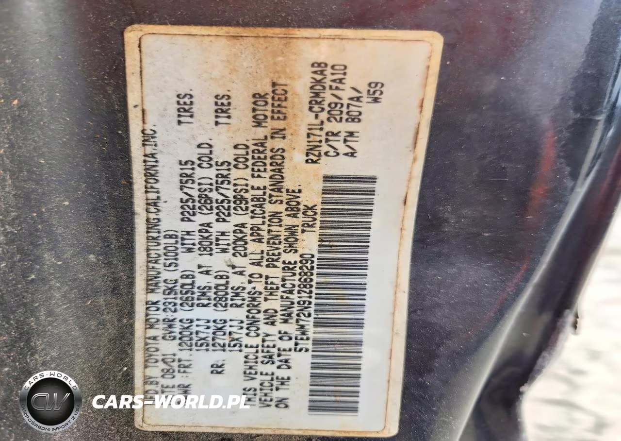 2001 Toyota Tacoma Xtracab VIN:5TEWM72N91Z868290 - 12