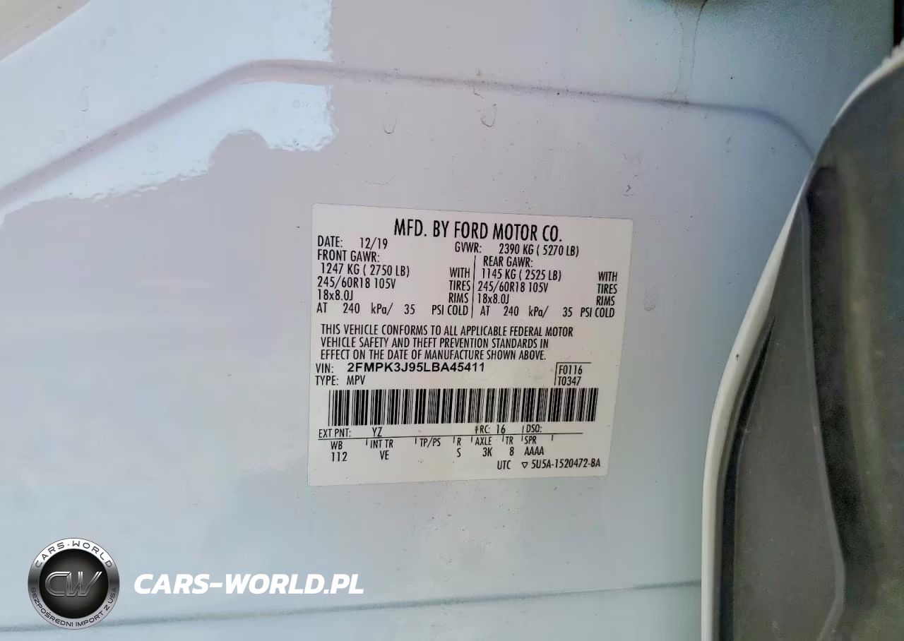 2020 Ford Edge Sel VIN:2FMPK3J95LBA45411 - 12