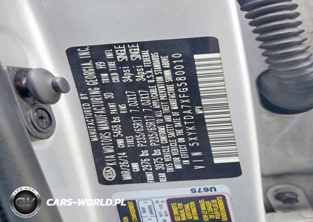 2015 Kia Sorento Lx VIN:5XYKTDA7XFG580010 - 13