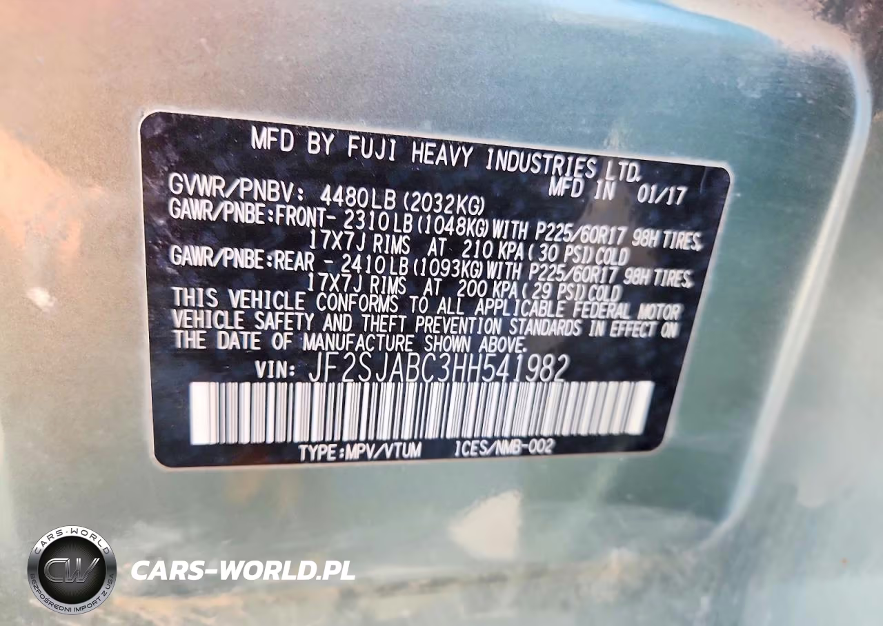 2017 Subaru Forester 2.5I VIN:JF2SJABC3HH541982 - 12